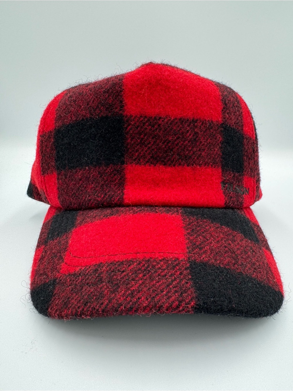 Filson Red & Black Buffalo Plaid Men's Wool Logger Cap